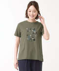 プレーティング天竺 モチーフプリント Tシャツ【UVカット】