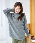 ウールブレンド ネップ ニットチュニック【オンラインショップ・一部店舗限定】【手洗いOK】