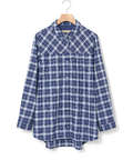 フロント切り替え チェック柄 チュニック【オンラインショップ・一部店舗限定】