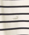 リブ切り替え ボーダー ロングTシャツ
