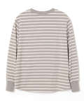 リブ切り替え ボーダー ロングTシャツ