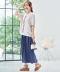 スノーリネン ピンタック プルオーバーTシャツ【接触冷感】