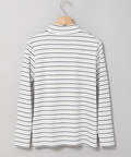 ボーダー ハイネック カットソー【ウガンダ オーガニック コットン】