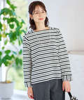 スクエアネック ボーダー プルオーバー　