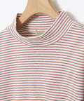 リブボーダー ハイネック カットソー