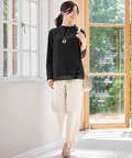 裾レース ハイネック プルオーバー【オンラインショップ・一部店舗限定】【手洗いOK】