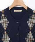クロコダイルタータン アーガイル柄 カーディガン