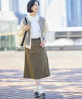 リネンブレンド Aライン スカート