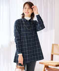 レギュラーカラー チェック柄 チュニック