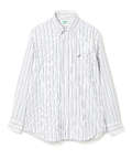 ノンアイロン バスケット織り ストライプ シャツ【シワになりにくい】