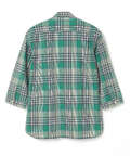 スノーコットン サッカーチェック 七分袖 シャツ 【接触冷感】