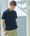 スノーコットン マリン調プリント ポロシャツ【接触冷感】