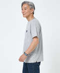 変形ネック ボーダーリブ Tシャツ
