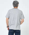 変形ネック ボーダーリブ Tシャツ