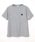 変形ネック ボーダーリブ Tシャツ