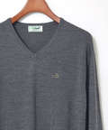 10ゲージVネックセーター【洗濯機洗いOK】