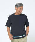 ラインデザイン ニット Tシャツ【接触冷感】【手洗いOK】