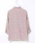 ダブルガーゼ チェック柄 ブラウス