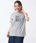 スムース ロゴプリント チュニック丈 Tシャツ