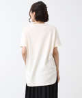 スムース ロゴプリント チュニック丈 Tシャツ