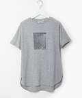 スムース ロゴプリント チュニック丈 Tシャツ