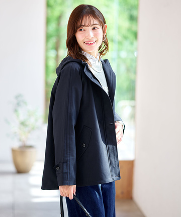 Aラインシルエット ショート丈 モッズコート