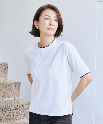 スカラップ リブ Tシャツ