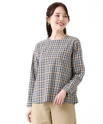 クロコダイルタータンチェック プルオーバー ブラウス