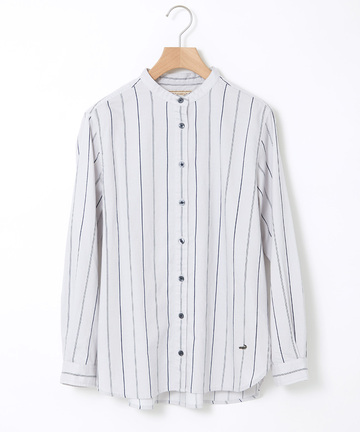 バンドカラー ストライプ チュニック【一部店舗限定】