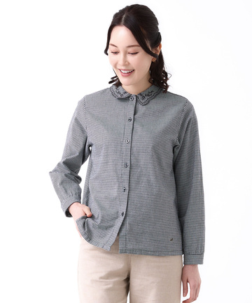 襟刺繡 デザイン ブラウス