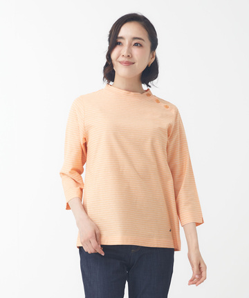 スノーコットン ボタンデザイン カットソー【接触冷感】