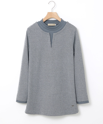 千鳥柄ドッキング デザインカットソー