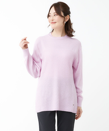 クルーネックニットチュニック