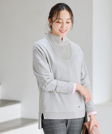 ハイネック ニット プルオーバー【手洗いOK】