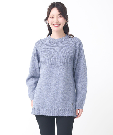 ウール マルチネップ ニットチュニック【手洗いOK】
