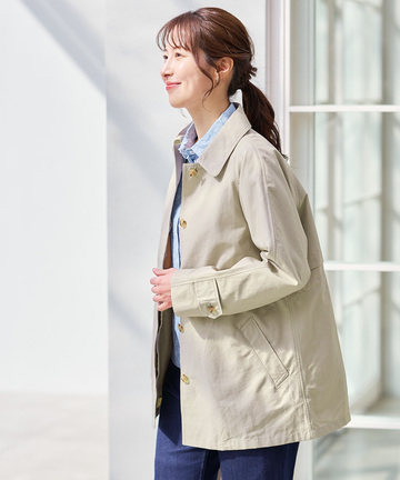 スピンドル付き ステンカラーコート