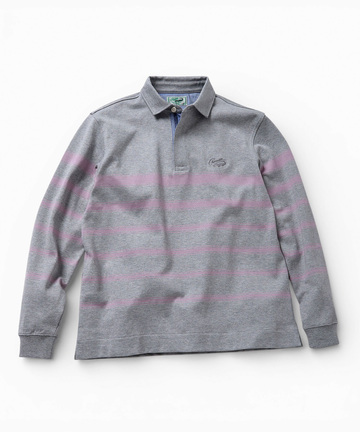 パネルボーダー ジップ ポロシャツ