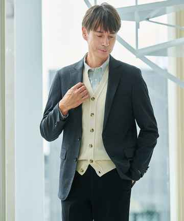 ジャージ素材 テーラード ジャケット