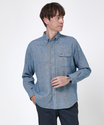 ヘリンボーンチェック ボタンダウン シャツ