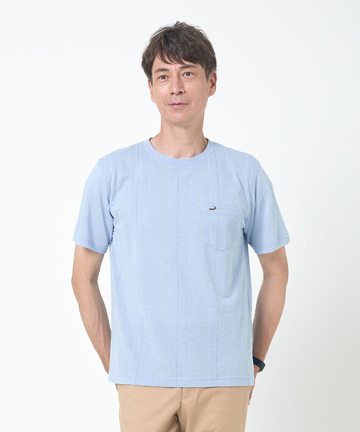 サッカー素材 ストライプ柄 Tシャツ