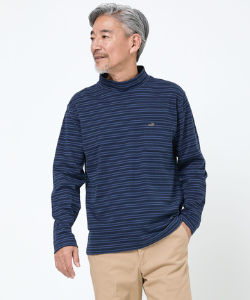 スムース素材 ハイネック カットソー