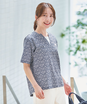 小花柄 レイヤード風 Tシャツ