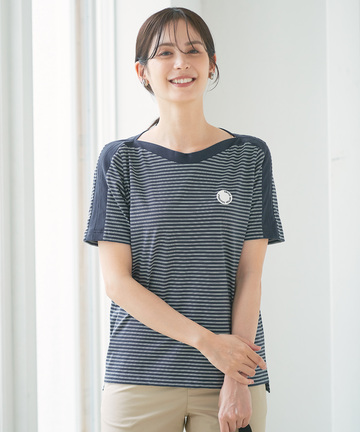 スノーコットン ボーダー Tシャツ【接触冷感】