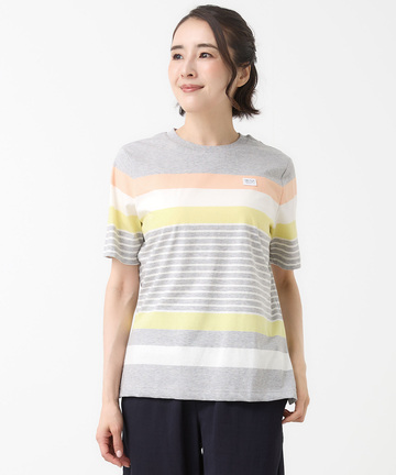 スノーコットン 天竺 パネルボーダー Tシャツ【接触冷感】