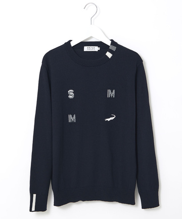 ロゴ クルーネック ニット【日本製】