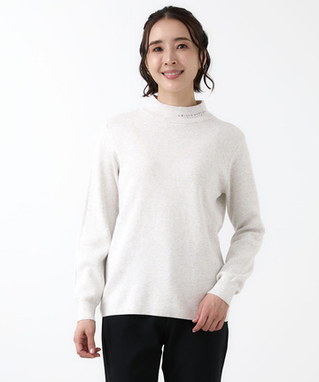 ハイネック リブデザイン ニット