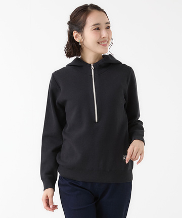 ハーフジップ パーカー プルオーバーニット