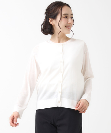 クルーネック カーディガン【手洗いOK】