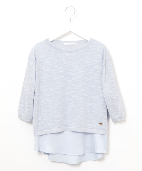 リネンブレンド インナー付きニット【手洗いOK】【オンラインショップ・一部店舗限定】