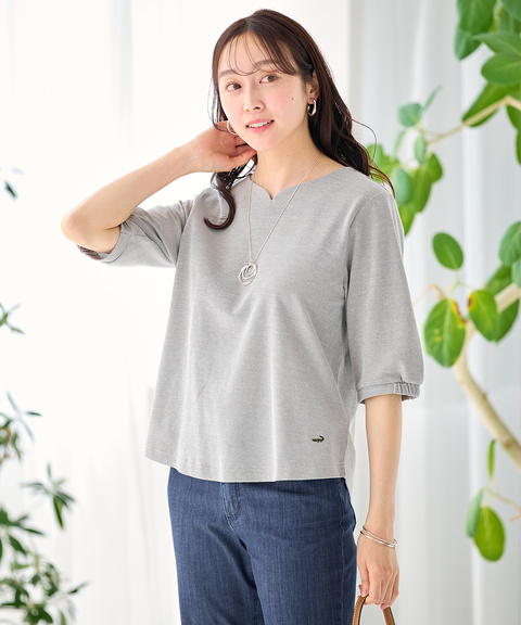 ピンボーダー パフスリーブ カットソー